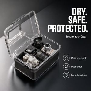 Tulip Home Furnishings Store Camera Moisture Proof Storage Box Mildew Proof Sealed Dry Box For Camera Gear Electronics With Humidity Meter Desiccant