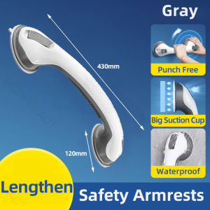 Anti Slip Suction Cup Toilet Handrail Grab Bar Strong Load-Bearing Bathroom Tub Shower Safety Support Handle