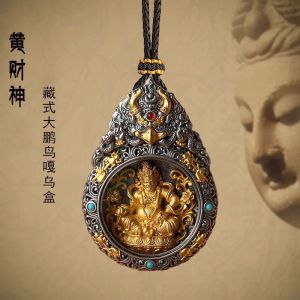 Tibetan Style Garuda Gau Pendant 12 Zodiac Guardian Buddha Necklace Manjushri Ksitigarbha Thousand-Hand Kwan-yin Amulet Jewelry for Men Women