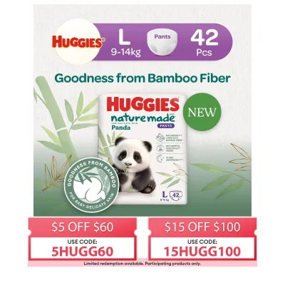 Huggies Naturemade Panda Pants L 42s