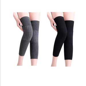 Wool Knee Pads and Leg Warmers for Women Extra Long over the Knee to Prevent Slippage and Keep Knees Warm加长保暖羊绒护膝