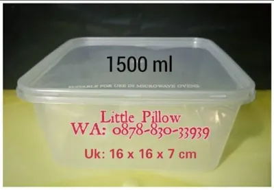 (Isi 25 pcs) Kotak Plastik Bening 1500ml/ Lunch Box/Kotak Makan/Food Container
