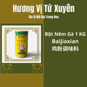 Cốt Hạt Nêm Gà Cao Cấp Bách Gia Tiên (百家鲜) - Lon 1kg Nấu Ăn Chuẩn Vị Trung Hoa