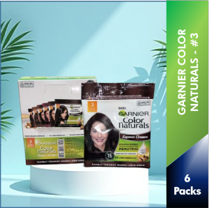 【Pack of 6】 #3 Dark Brown - Garnier Hair Color Naturals Express Cream SACHET Hair Dye