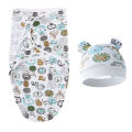 👶🍼[STOCK in M'sia] 👶🍼 2pcs/set Newborn Baby Cotton Swaddle with Hat Kain Bedung Bayi Kain Balut Bayi & Topi Bayi. 