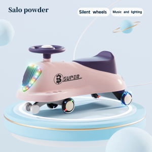 Kids Twist Car with Music Flashing Wheels 4-Wheel Ride On Swing Car Anti-Rollover Sliding Car Toy for Girls Boys
