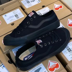 Sepatu Ventela Alpha Low Full Black Original | Sepatu Pria Hitam Polos Kasual + Bonus Kaos Kaki & Box