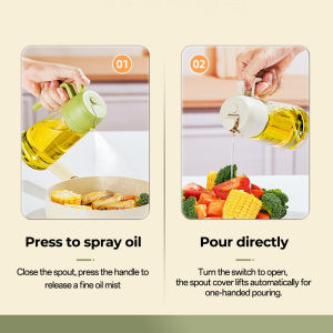 [SG] Oil Sprayer Bottle Oil Dispenser with Handle Seasoning Sauce Bottle Leakproof 2-in-1 Oil Sprayer 470ML