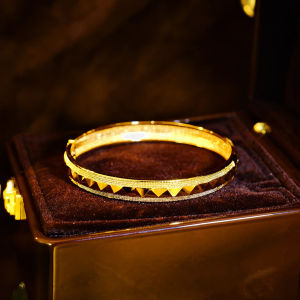 SEQUITO Luxury Modern Brides Wrist Jewelry Gold Plated Open Bangle for Evening Party Costume Jewellery B386