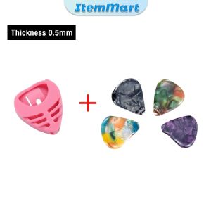 ItemMart 0.5mm 1mm Guitar Pick Colorful Picks For Bass Electric & Acoustic Guitars
