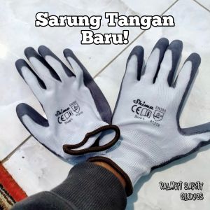 1 lusin 12 pasang sarung tangan lapis karet sarung tangan pekerja GROSIR