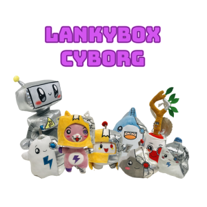 1pcs 20-35cm Lankybox Cyborg Plush Cartoon LED Lankybox Robot Soft Toy LankyBot Cyborg Plush Children Gift Toys Turned Into A Doll Girl Bed Pillow