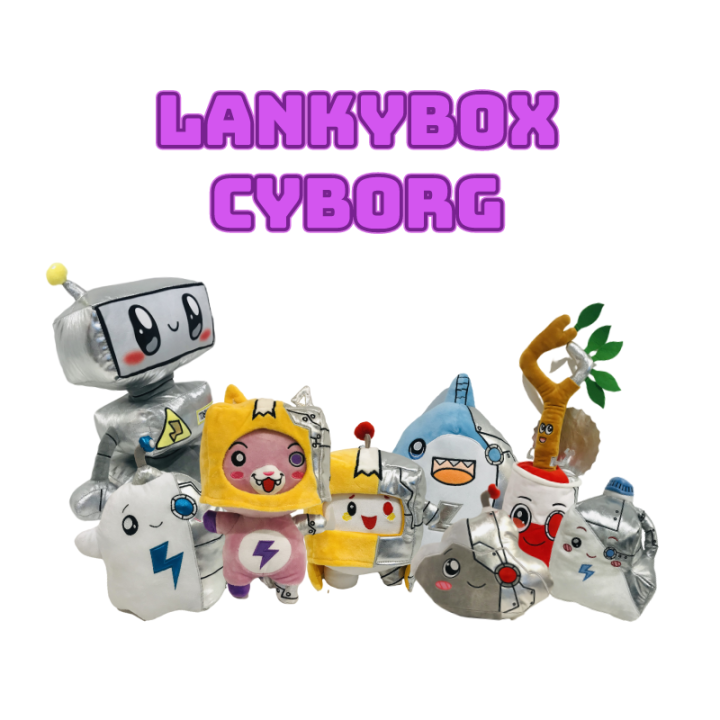 1pcs 20-35cm Lankybox Cyborg Plush Cartoon LED Lankybox Robot Soft Toy ...