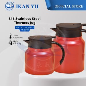 YU Ready Stock 316 Stainless Steel Thermos jar / Thermal Water / Jug Bottle Teapot / Coffee Pot Teko Tahan Panas Sejuk