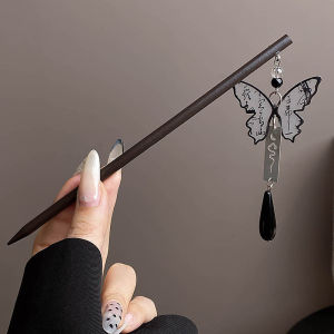 New Chinese Style Tassels Hair Stick for Women Ancient Style Wood Hairpin Women Hanfu Horse Face Skirt Hair Accessories