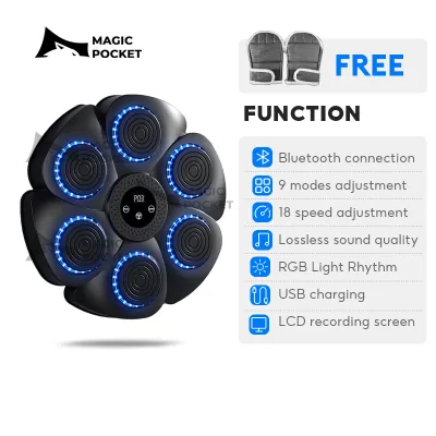 BPS BIGGEST SIZE Music Electric Boxing Machine Wall Target Rechargeable LED Fitness Trainer Punching Bag Martial Art