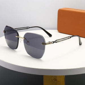 JN IMPRESSION Kính râm cong mới cho phụ nữ thời trang và cao cấp không khung UV400 kính mát