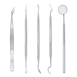 1PCS Stainless Steel Dentist Clean Tools Dental Mirror Double Probe Sickle /Hoe Tooth Cleaner Dental Tool Products Oral Care Kit