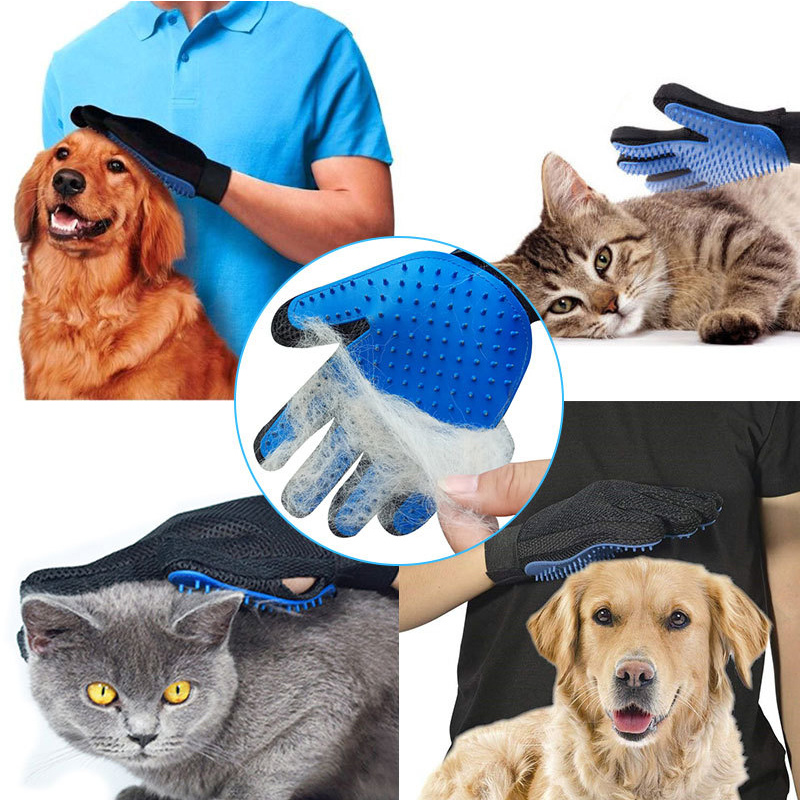 หวีและที่แปรงขนสุนัข Pet Grooming Glove ถุงมือ แปรงขน ขนแมว ขนสุนัข มี 2 สี แปรงขนสุนัข หวีขนแมว หวีขนสุนัข