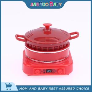 JiaShuo Baby Toy บ้านตุ๊กตามินิเครื่องใช้ในครัวโมเดลหม้อแม่เหล็กไฟฟ้าขนาดเล็กอุปกรณ์สำหรับถ่ายภาพ