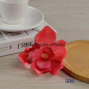 Artificial Flower Cymbidium purple pink green bunga palsu plastik dekorasi ruang kamar kantor