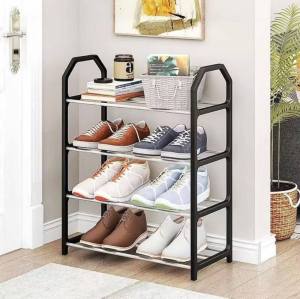 4/5 Layer Foldable Shoes Rack Tier Colored Stackable Stainless Steel Shoe Organizer Storage Rack