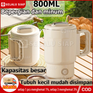 【COD】PuffRumah 2025 Ketel Listrik Lipat Portable Multifungsi Teko Stainless Otomatis Travel 800ML
