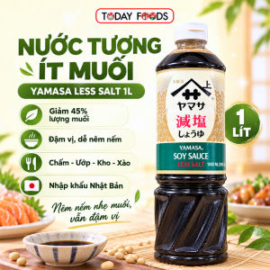 Nước Tương Ít Muối Yamasa Less Salt 1L Nhật Bản - Giảm 45% Muối Chấm Ướp Thịt Kho Xào Nấu Ăn Gia Đình