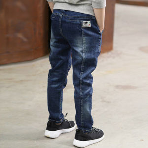 DIIMUU Kids Slim Jeans Boys Denim Pants Children Clothes Fashion Casual Bottoms For 4-10 Years