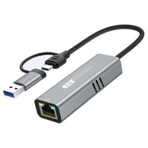 USB 5G Ethernet Networking Adapter for Desktop and Laptop Easy Plug with Double Port Designing Efficient