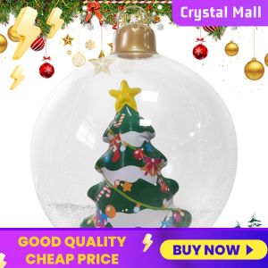 COD [Free Shipping] Christmas Inflatable Inflatable Decor Ball Large PVC Lighted Ornament for Celebrations and Home Decor