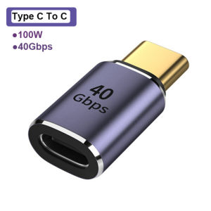 40Gbps 80Gbps | Đầu Type C Nối Chuyển Đổi Góc 90 độ Sạc Và Dữ Liệu Thunderbolt 3 PD 100W 240W 20Gbps 4K 8K 60hz 80Gbps