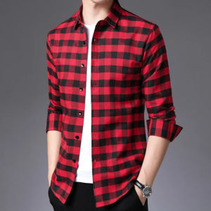 Kemeja flanel pria wanita lengan panjang Unisek Flanel shirt Atasan Kemeja kotak Flanel Famels.store