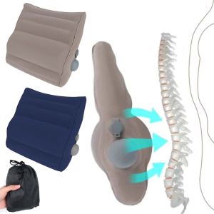 DIXRY Đậm đặc Gối tựa lưng bơm hơi Loại báo chí Di động Gối hỗ trợ vùng thắt lưng Nhẹ Lạm phát nhanh Đệm tựa lưng du lịch Du lịch