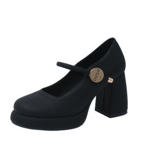 French gentle evening breeze Mary Jane high heels womens versatile block heel skirt spring small leather shoes single shoes