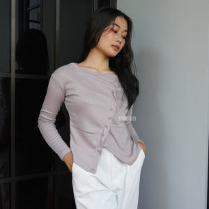 UNQIND-Top Rib Knit Basic Selly-atasan wanita terbaru