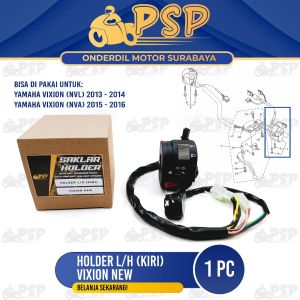 Holder Kiri Vixion New L/H - Switch Saklar Tombol Dim Riting Klakson Yamaha vixion New NVA NVL