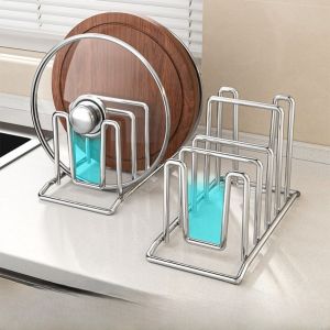 BUUXIAA โลหะ ชั้นวางเขียง คงที่ หลายชั้น ที่วางเขียง ทนทาน ประหยัดพื้นที่ ชั้นวางฝาหม้อและกระทะ ร้านอาหาร ครัวบ้าน