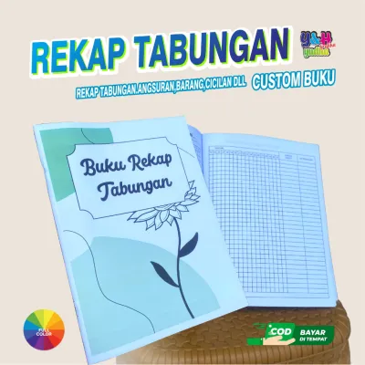 Custom buku rekap tabungan | rekap angsuran | rekap barang rekap cicilan Y&H Yudha Grafika