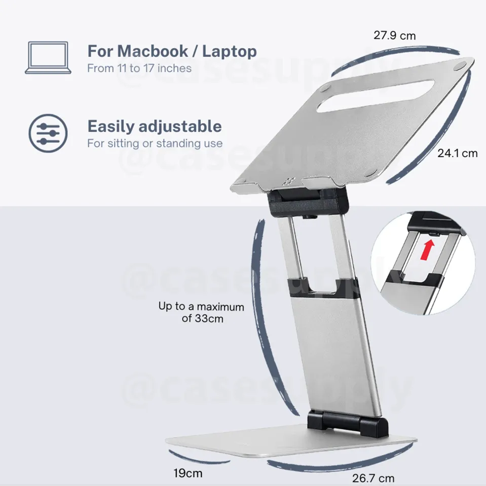 Casesupply GX Ergonomic Laptop Stand, Height Adjustable, Compatible with  Macbooks and Laptops of 11 to 17 inches | Lazada Singapore