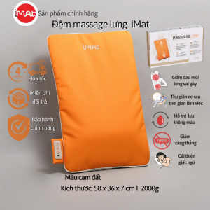 Đệm massage lưng iMar màu vàng cam đất - giảm đau mỏi vai gáy tăng cường lưu thông máy giảm mỏi cơ
