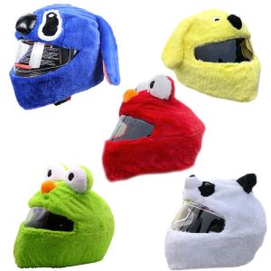 DSFDF Personalized Gift Cartoon Animal Motorcycle Helmet Hat Motorcycle Helmet Accessories Plush Cover Full Helmet Case
