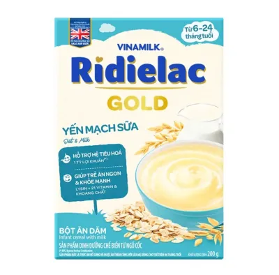 Bột ăn dặm Ridielac Gold Yến mạch sữa hộp giấy 200g