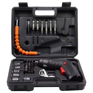 Cordless Electric Screwdriver Set 48 PCS Drill 90° Rotating Design Multifunctional Portable Household Hand Drill With LED Light USB Rechargeable