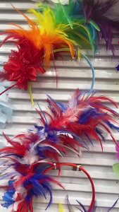 Colorful Feather Headband Halloween Cosplay Hair Hoop Holiday Party Headdress for Women Girl Halloween Carnival Easter