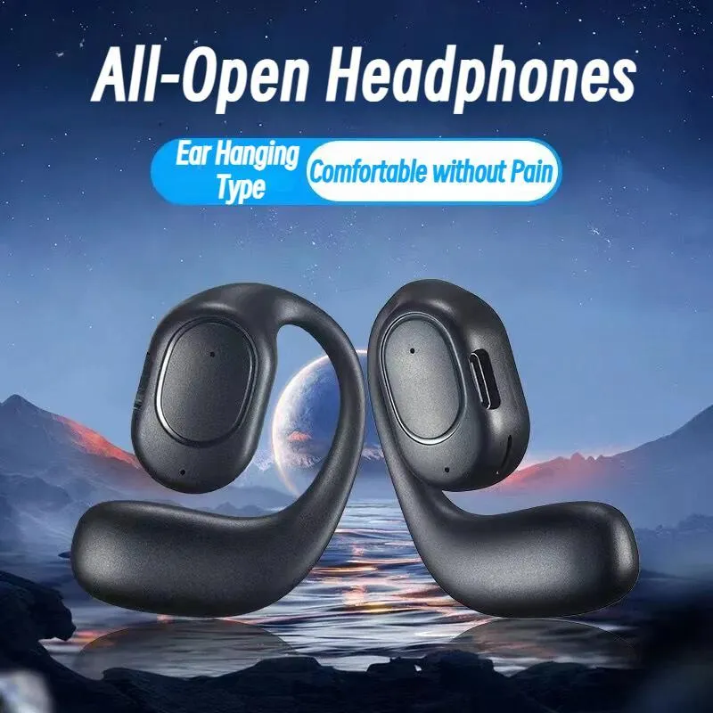 Single-ear Bluetooth Wireless Earphone Big Capacity Battery With 10h  Playback Time Noise Cancelling Earbud Hanging Ear Style Headset For  Business