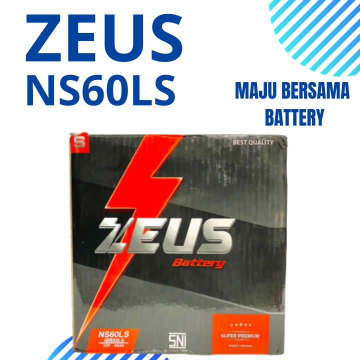 Aki Mobil Toyota Corolla DX GL SE NS60LS (46B24LS) Zeus Aki Basah 45Ah