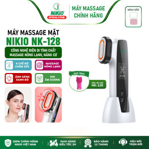 Máy Massage Mặt Mát Xa Trẻ Hóa Da Nâng Cơ Giảm Nhăn Nikio NK-128 - Công Nghệ Điện Di RF Kết Hợp Nhiệt Nóng Lạnh Và Ion Âm Dương