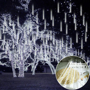 🎉𝐒𝐆 𝐋𝐨𝐜𝐚𝐥🎉50CM 10Tubes Curtain Decorative Light Meteor Shower LED light Wedding Holiday Lighting Waterproof Fairy Lights