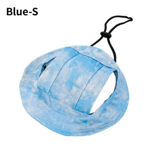 Tie Dye Dog Hat for Shih Tzu with Ear Holes Canvas Pet Fisherman Cap Cat Sun Hat Pet Hat for Dogs